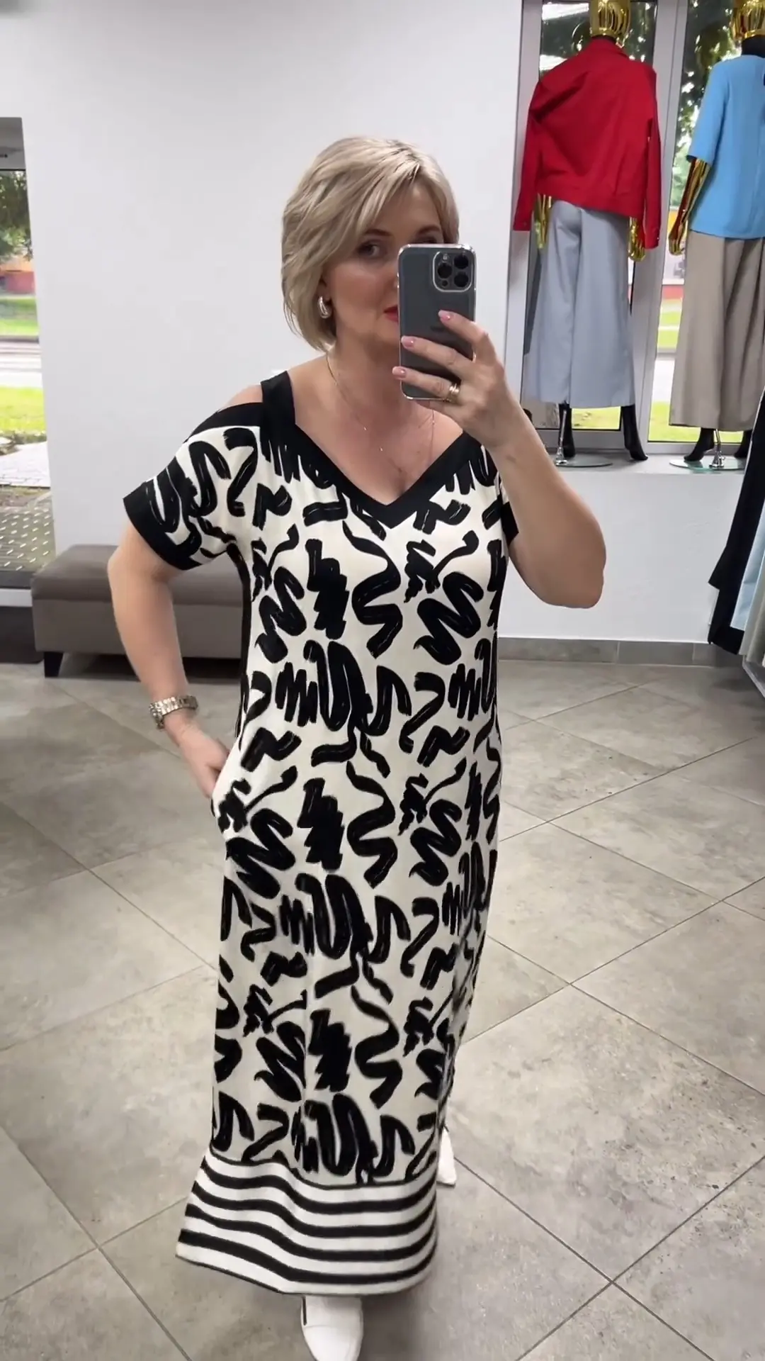 Zebraluxe™ V-Neck Shift Dress