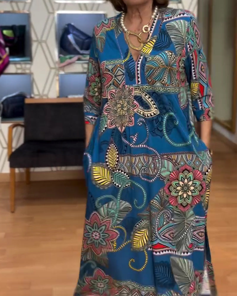 Florélyn Vintara V-Neck Dress
