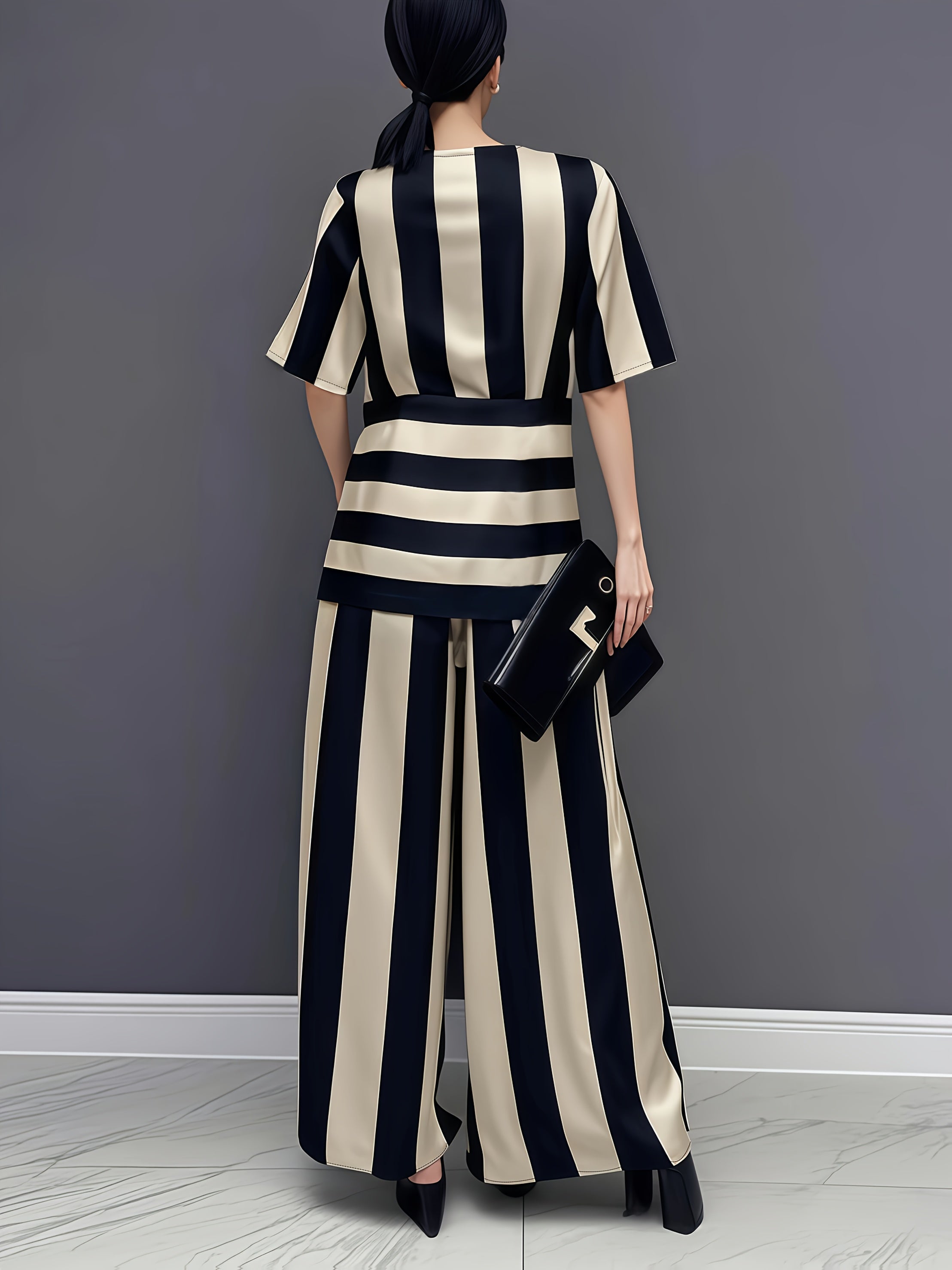 CastaWave™ | Sleeveless Top + Wide‑Leg Pants Two‑Piece Set
