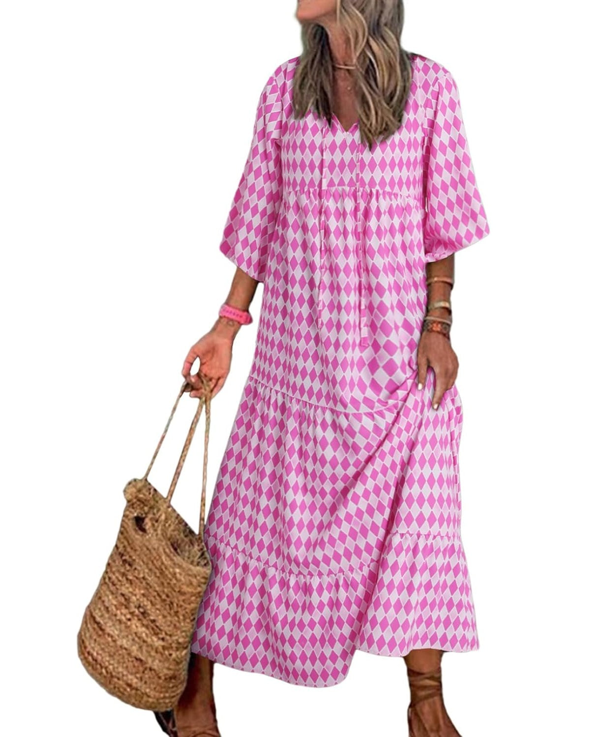Averina™ | Puff Sleeve Floral Boho Maxi Dress