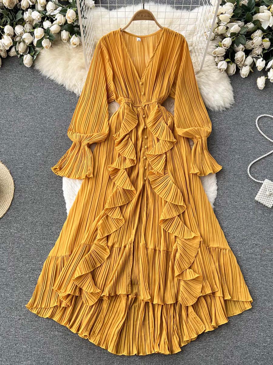 Aurelia™ Ruffle V-Neck Dress