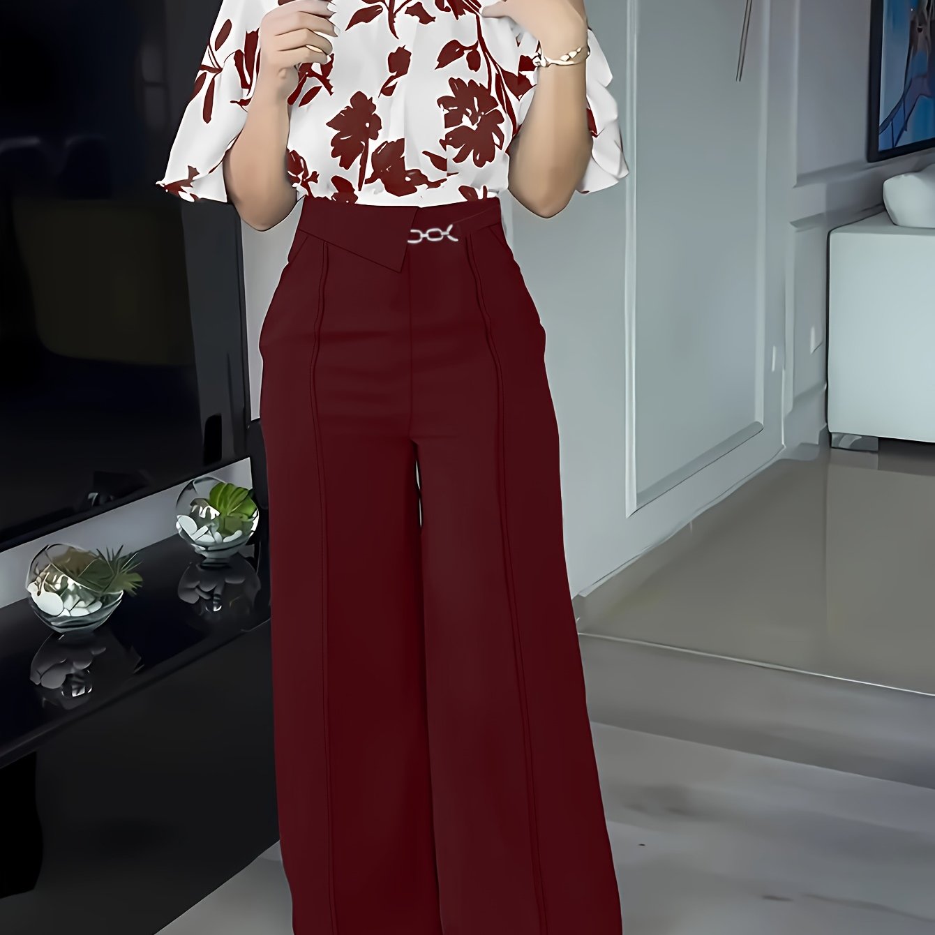 Zadora™ | Printed Spring/Summer Elegant Shirt Set