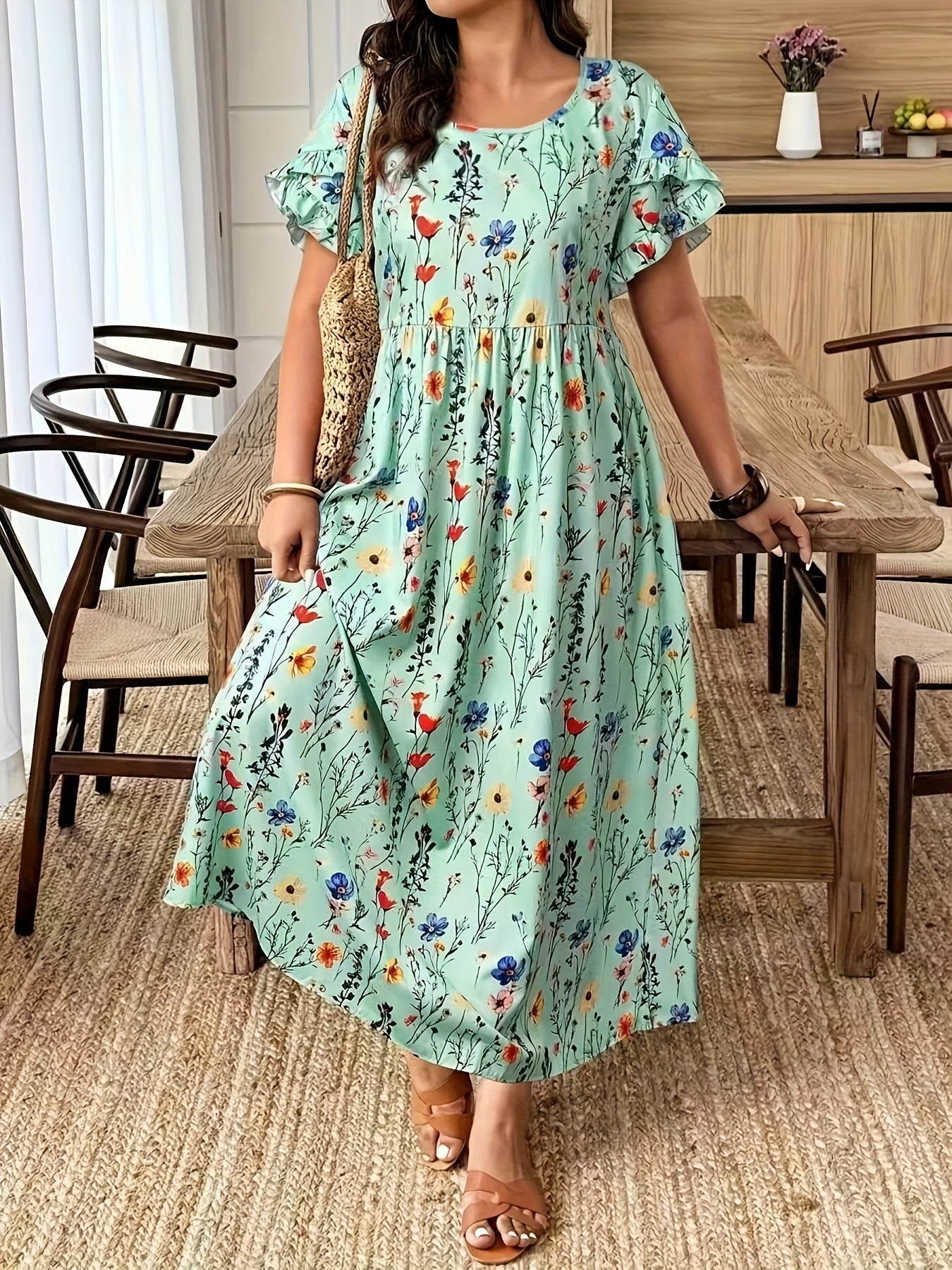 Elvoria GraceBloom Plus Maxi Dress