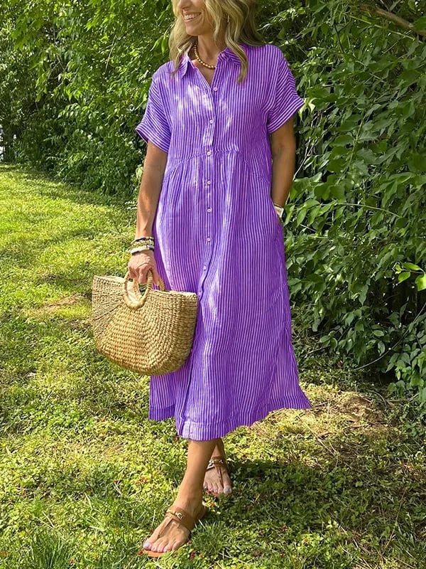 Marivelle – Striped Shirt Dress
