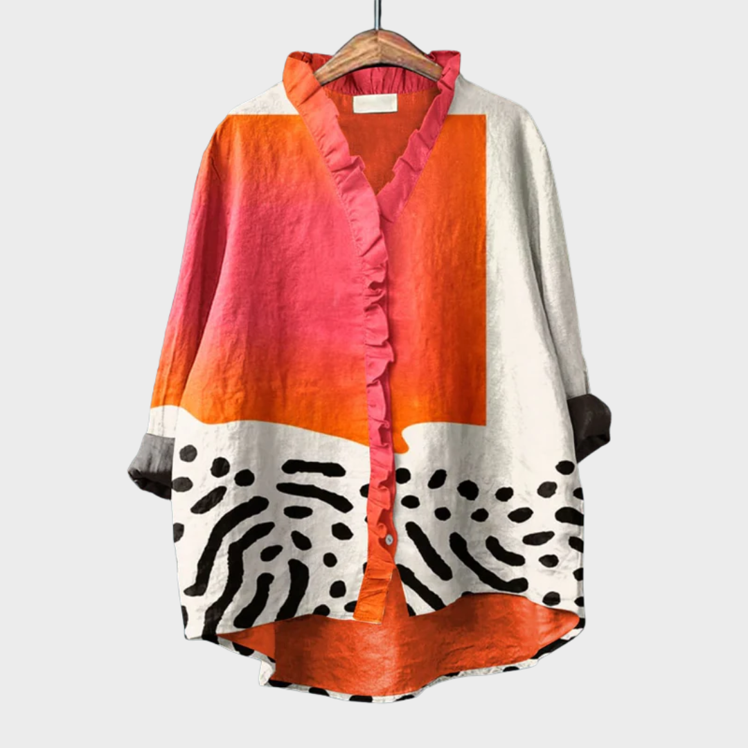 Melinda™ | Elegant Linen Summer Blouse