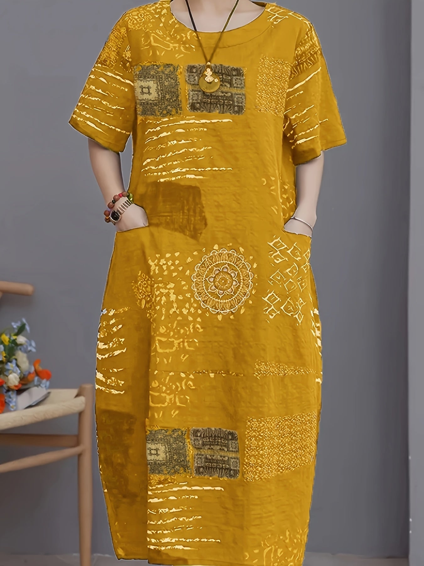 Calyra PocketFlow Boho Midi Dress