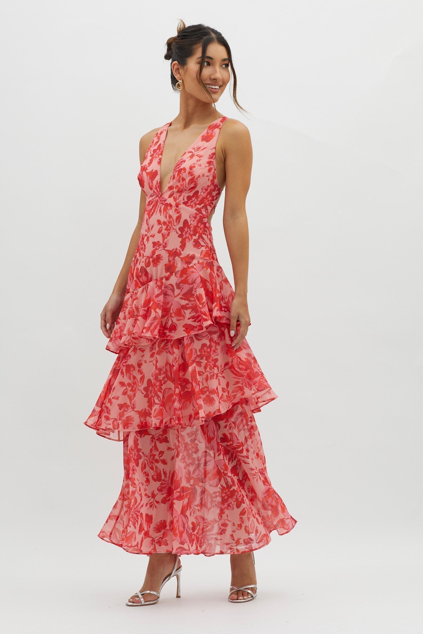 PetalTwirl™ Strappy Midi Dress