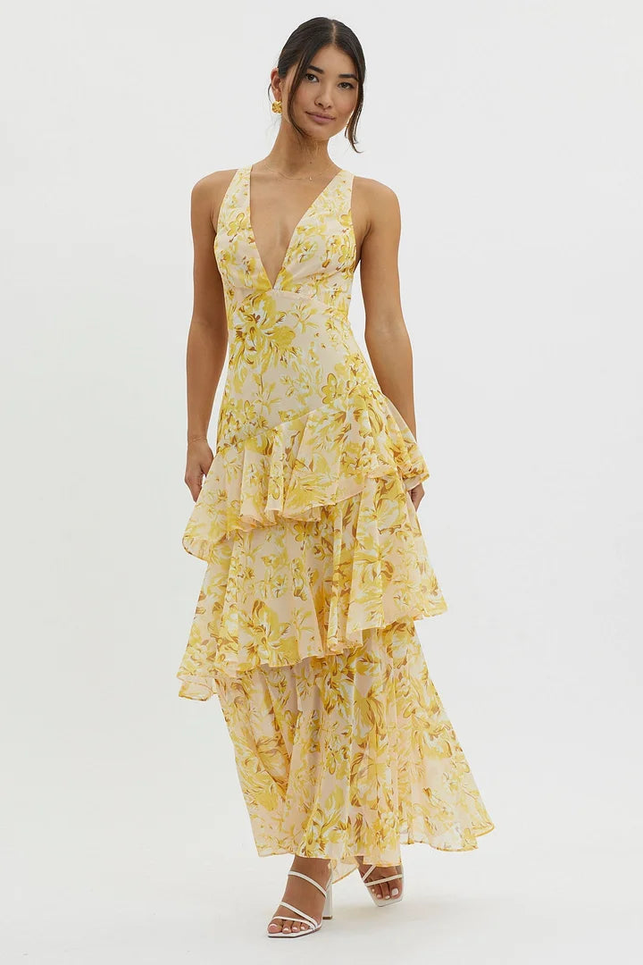 PetalTwirl™ Strappy Midi Dress