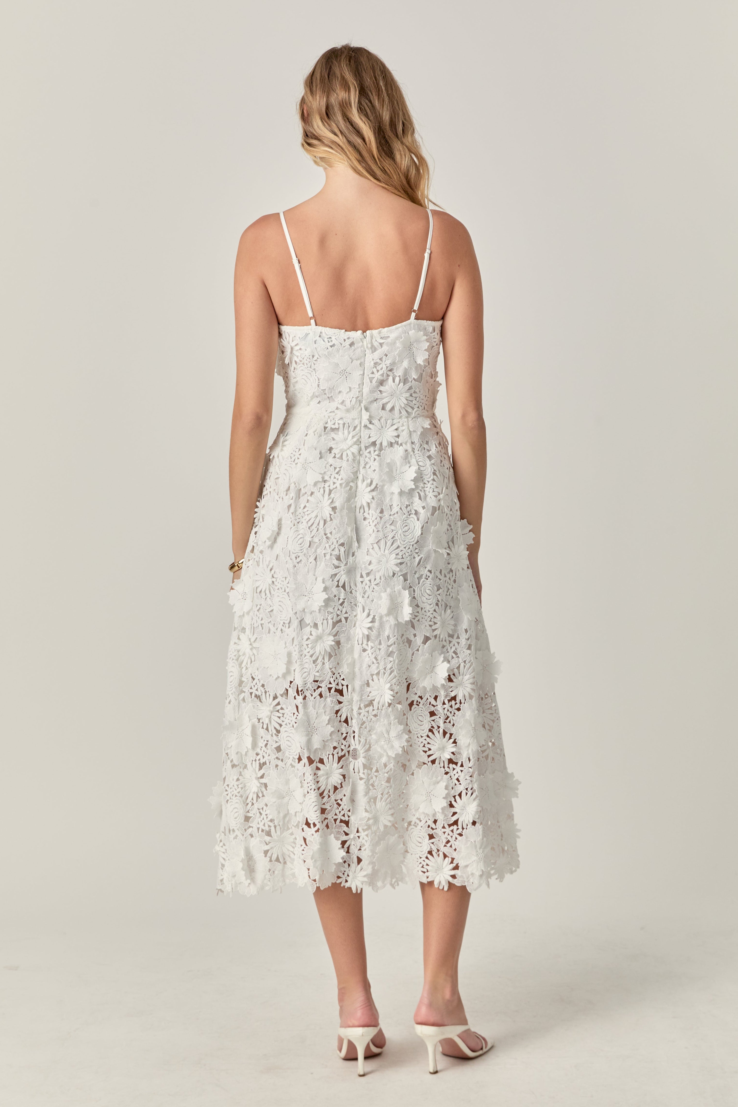 Aurélienne™ | 3D Appliqué Midi Dress