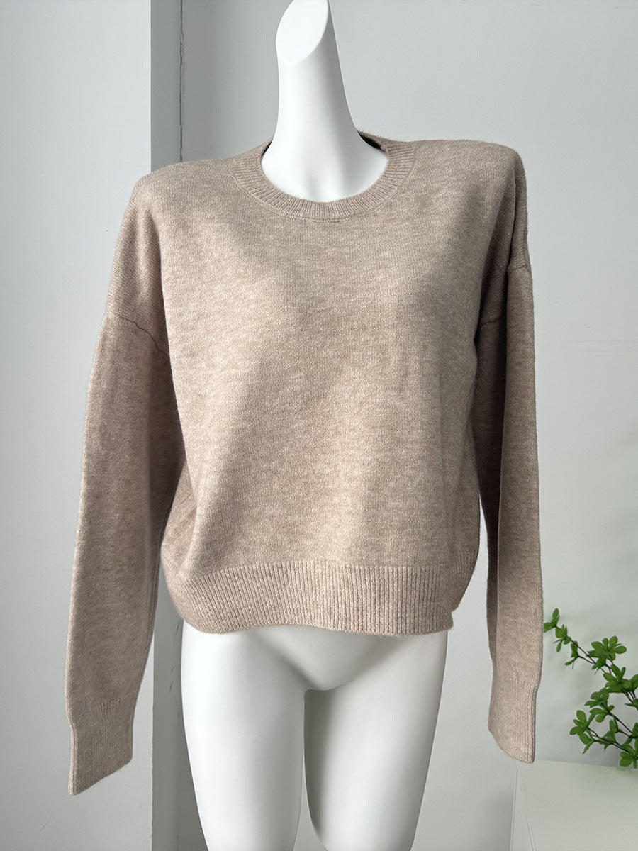 Nordiva™ | Thick Knit Round Neck Short Sweater