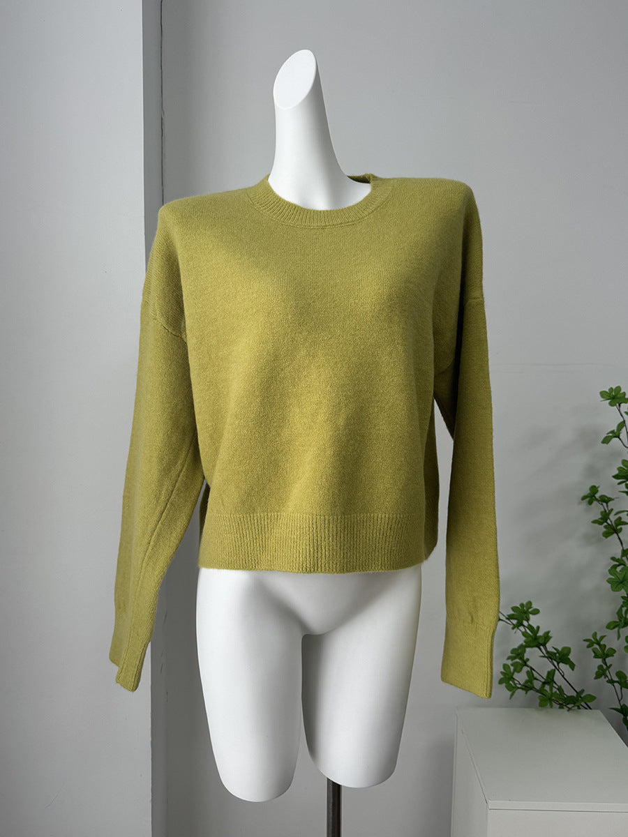 Nordiva™ | Thick Knit Round Neck Short Sweater
