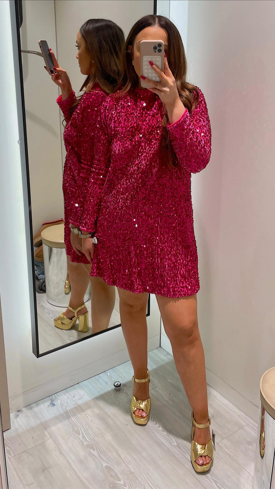 Luminara Radiance Long-Sleeve Dress