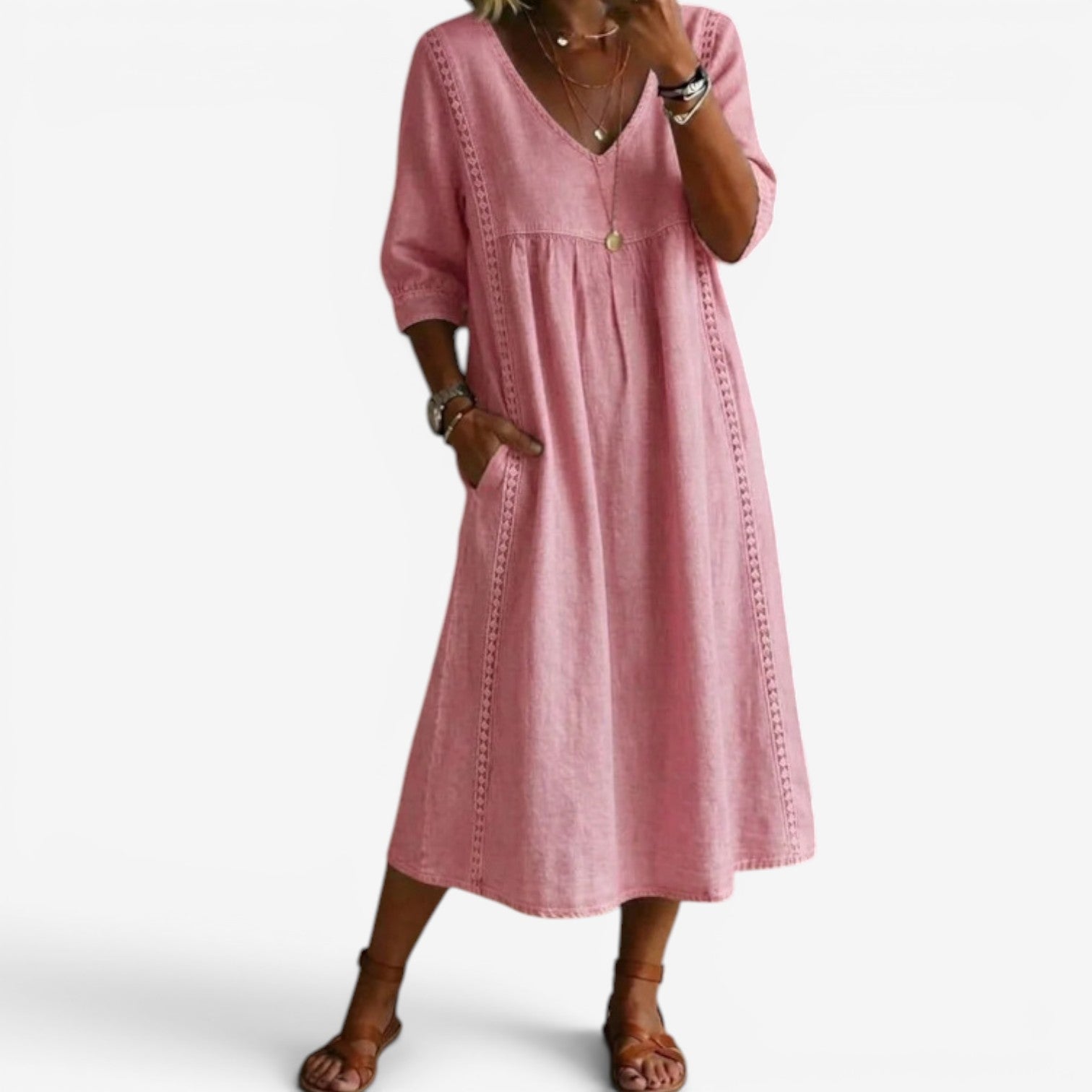 Carolline™ Vestito estivo con ricami