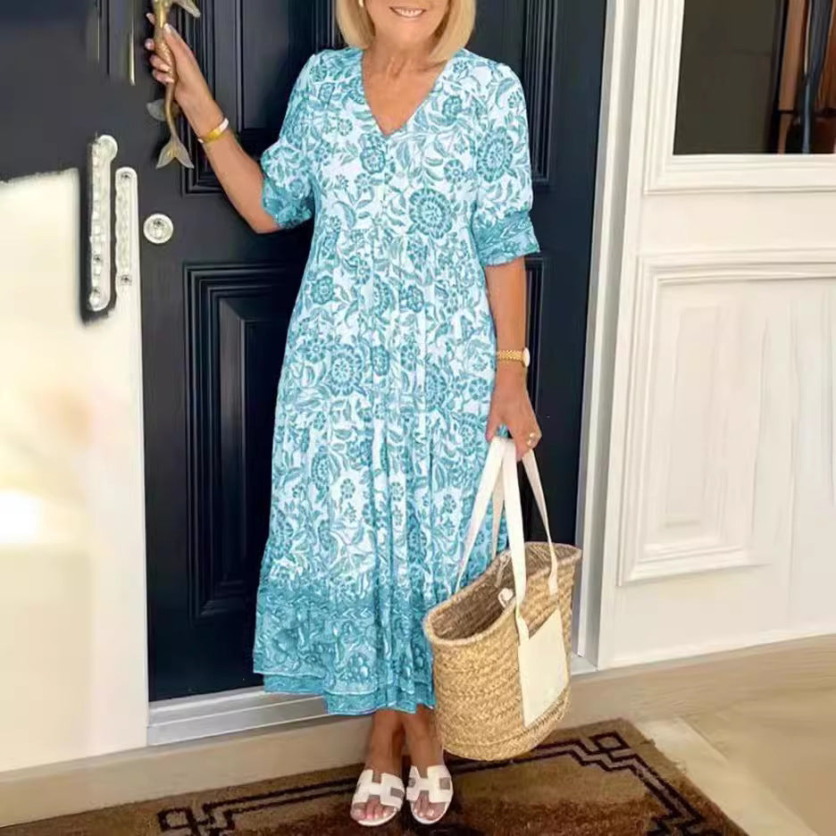 RoseVerve™ Boho Midi Dress