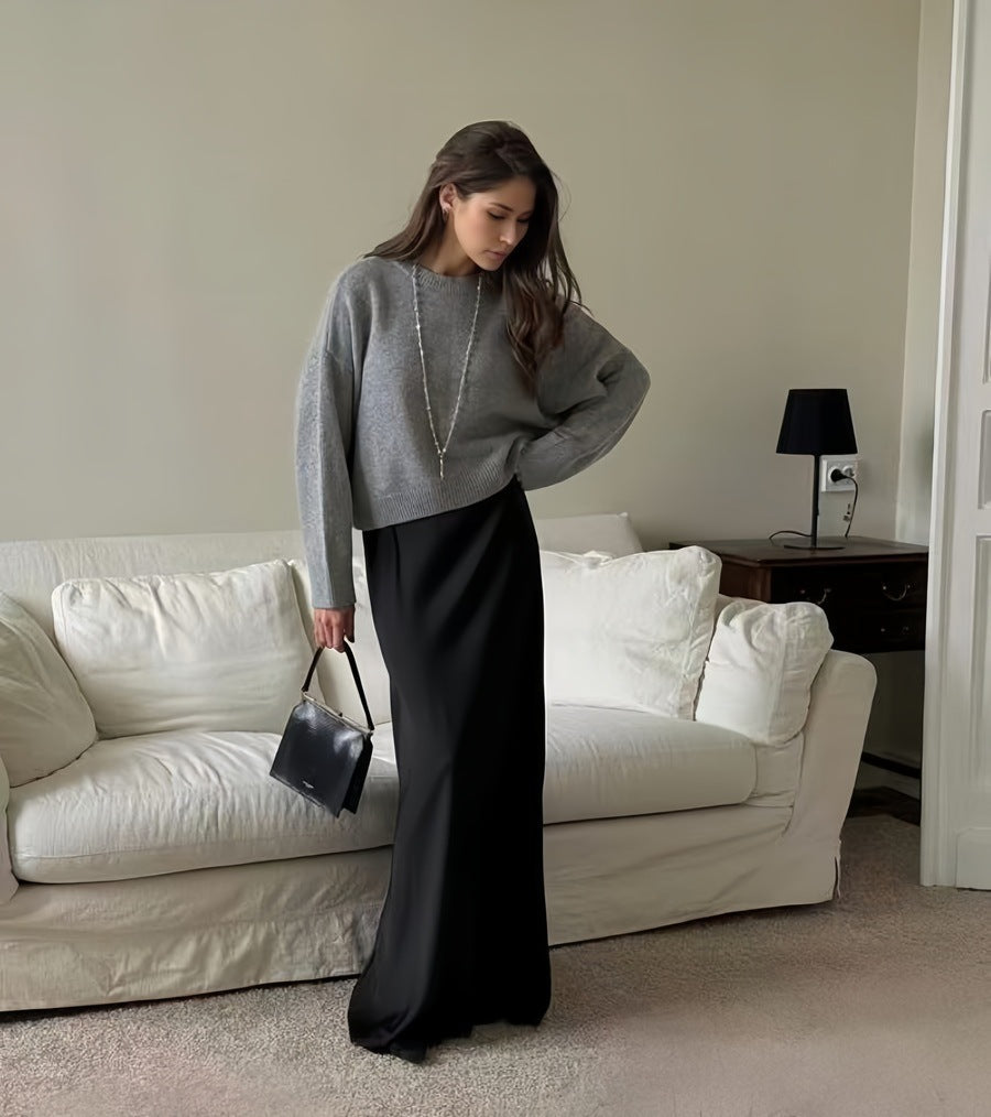 Nordiva™ | Thick Knit Round Neck Short Sweater