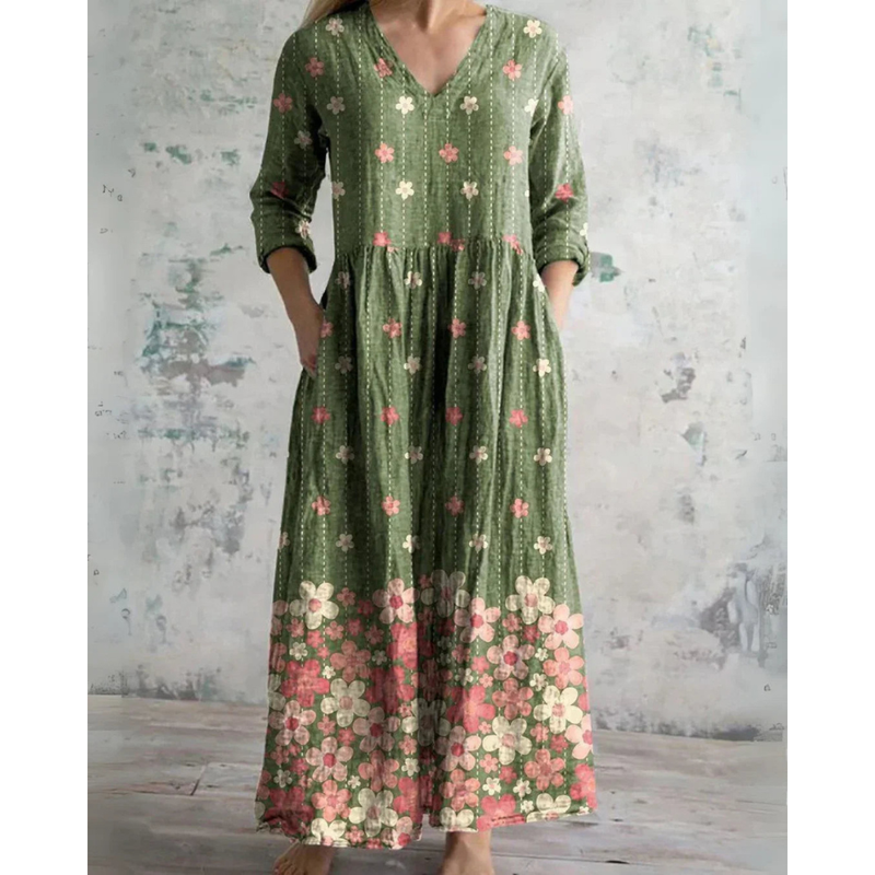 Elowen | Vintage Floral Maxi Dress details