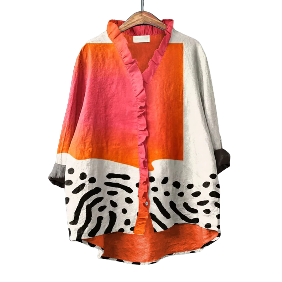 Melinda™ | Elegant Linen Summer Blouse