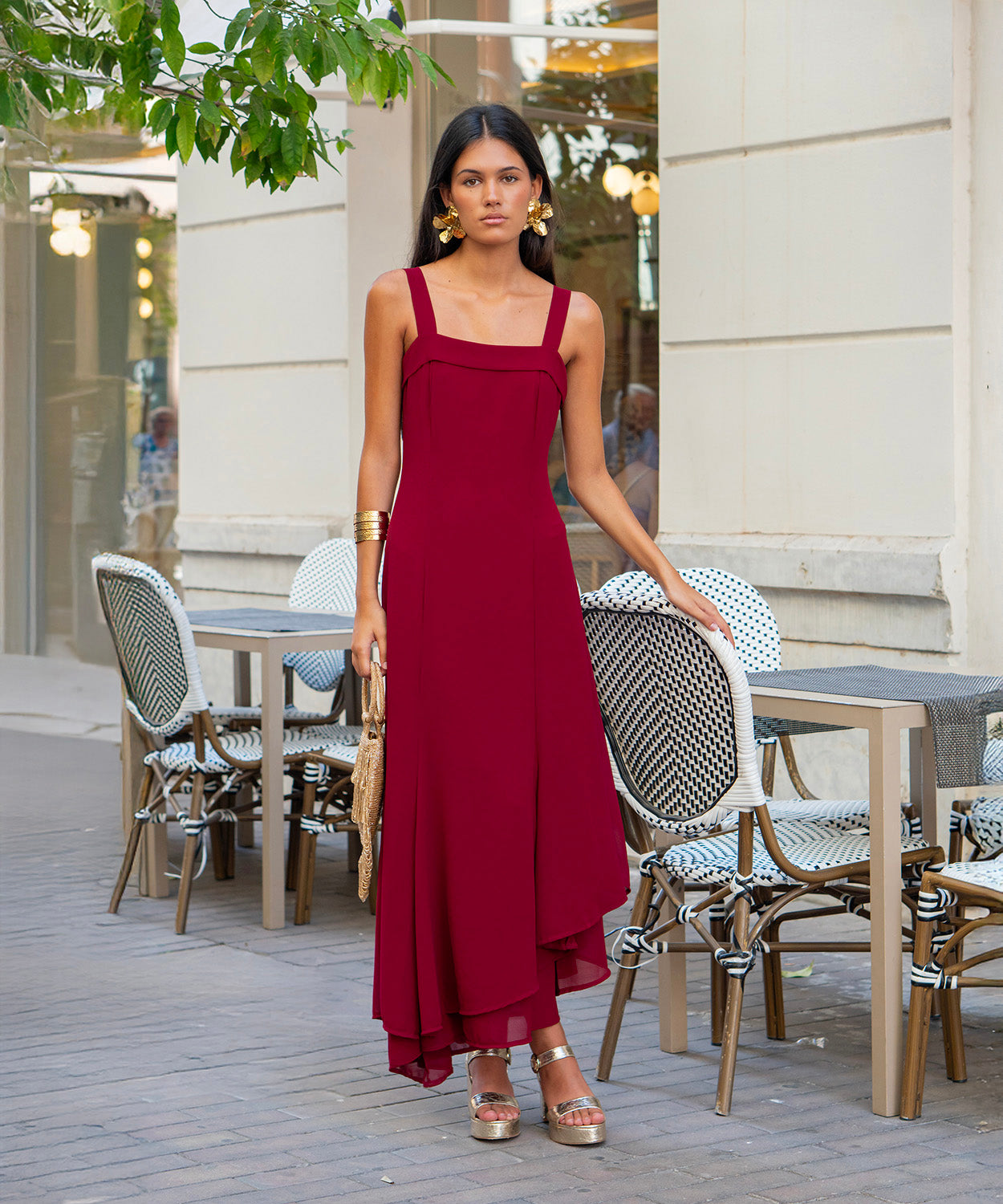 Ryota burgundy dress