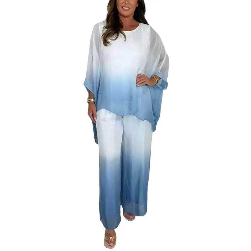 Summer Chiffon Gradient 2-Piece Set for Women
