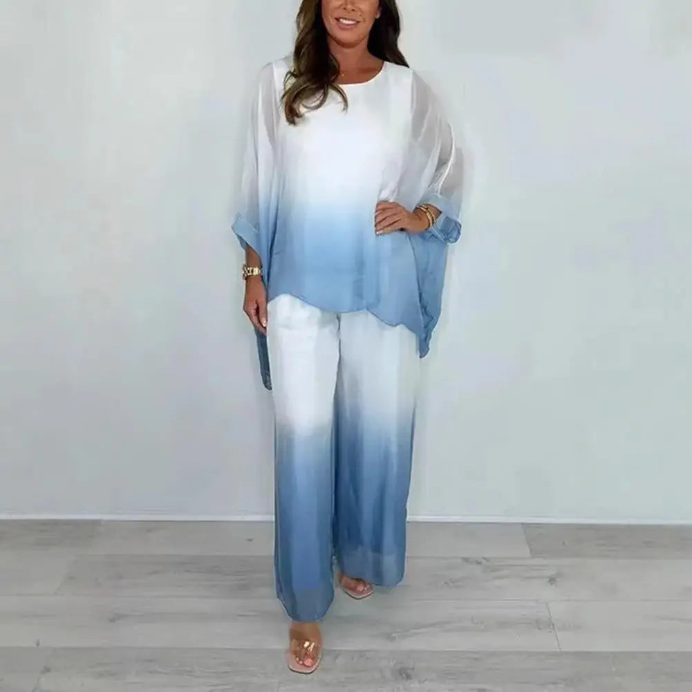Summer Chiffon Gradient 2-Piece Set for Women
