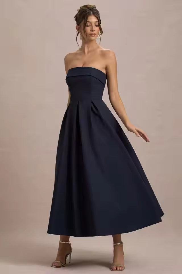Ecru Elegance™ Bandeau Midi Dress