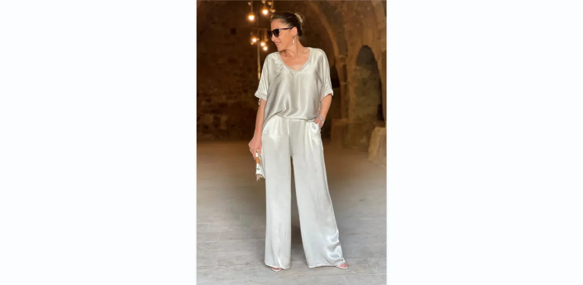 Lunarelle™ | Women’s Satin 2-Piece Summer Set