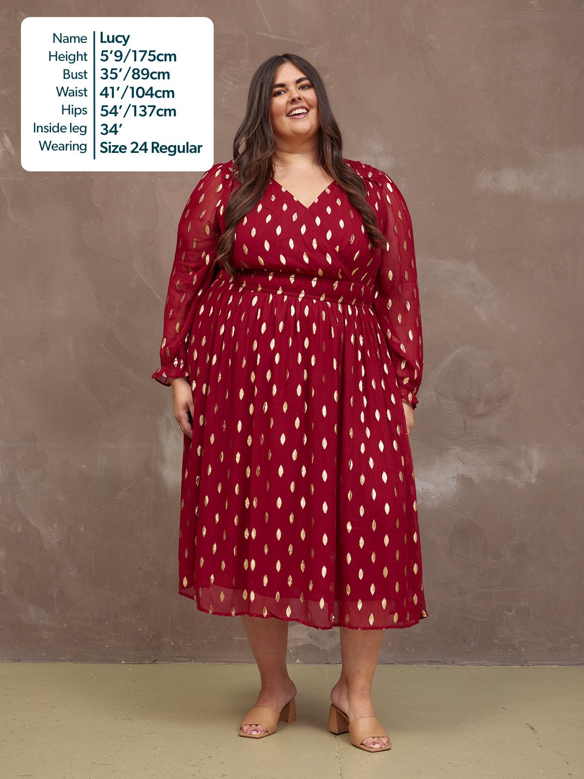 Valerie Luxe™ | Burgundy & Gold Lurex Dress