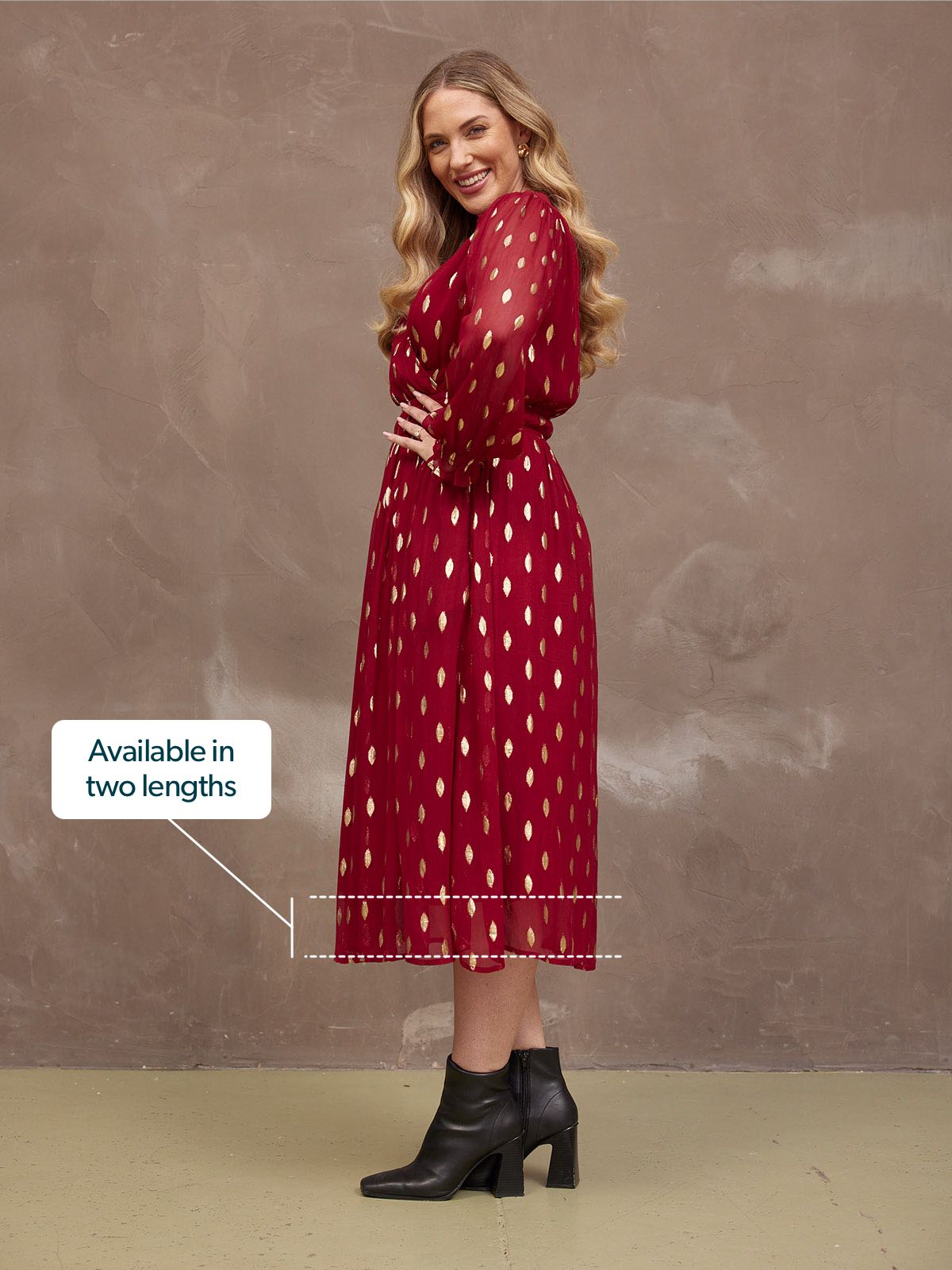 Valerie Luxe™ | Burgundy & Gold Lurex Dress