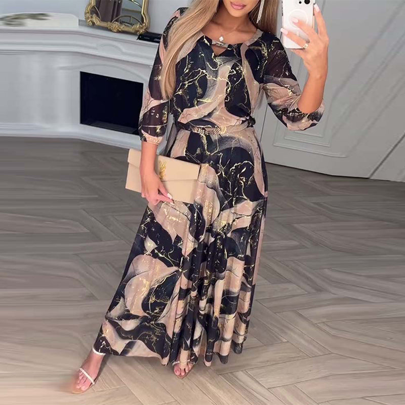 Elarisse WaistCharm Printed Dress