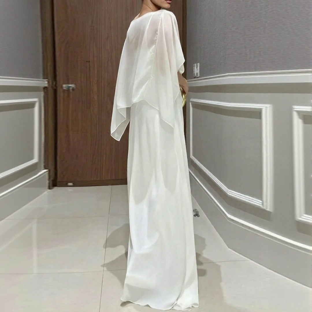 HERMINE | JUMPSUIT SET WITH TRANSLUCENT CAPE