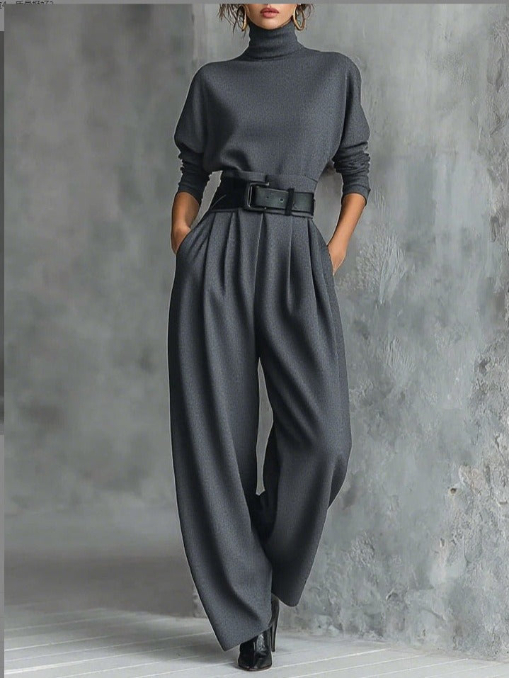 Juliet™ | Turtleneck Top & Straight-Leg Pants Set