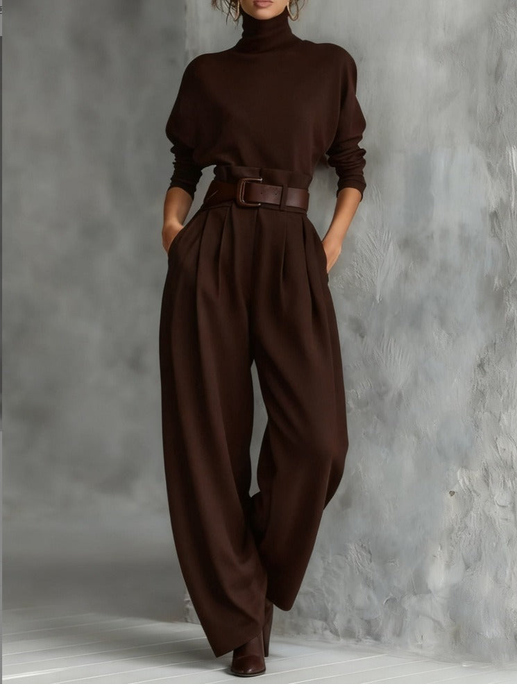 Juliet™ | Turtleneck Top & Straight-Leg Pants Set