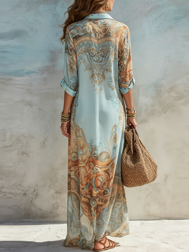 Serena | Mediterranean Shirt Dress details