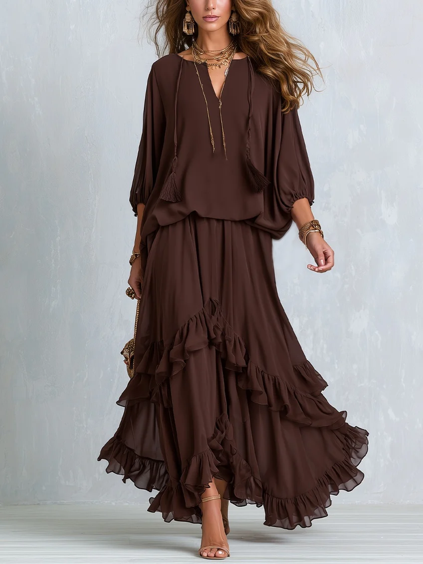 carisia maxi dress Carisia™ Dressy Blouse Size:L-16.5 34/35 Women's Cocktail Dresses 2026, while gathered detailing adds