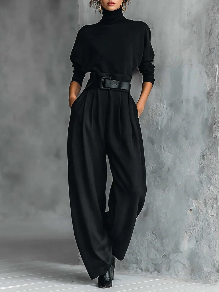 Juliet™ | Turtleneck Top & Straight-Leg Pants Set