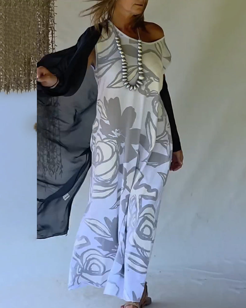 Aurevia FloraAbstract Sleeveless Dress