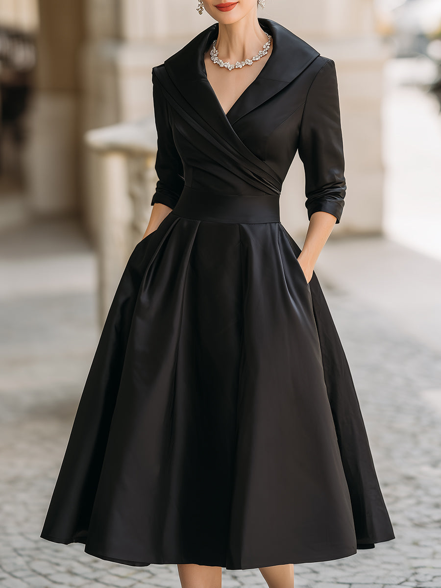Lina™ | Midi Satin Dress