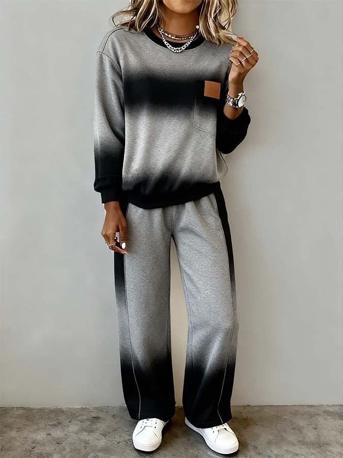 GradiFemme™ | Women’s Gradient Color-Block Casual Set