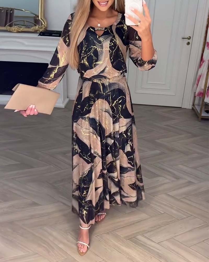 Elarisse WaistCharm Printed Dress