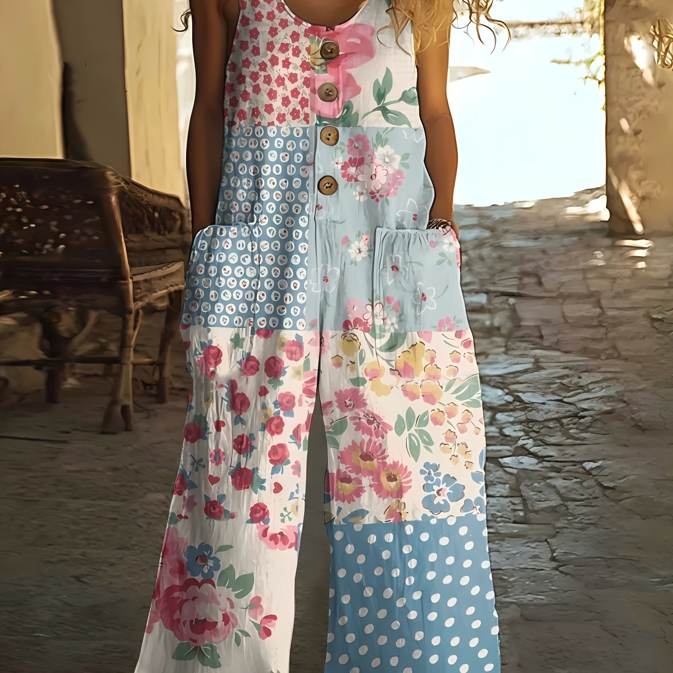Isolde – Vintage Floral Romper
