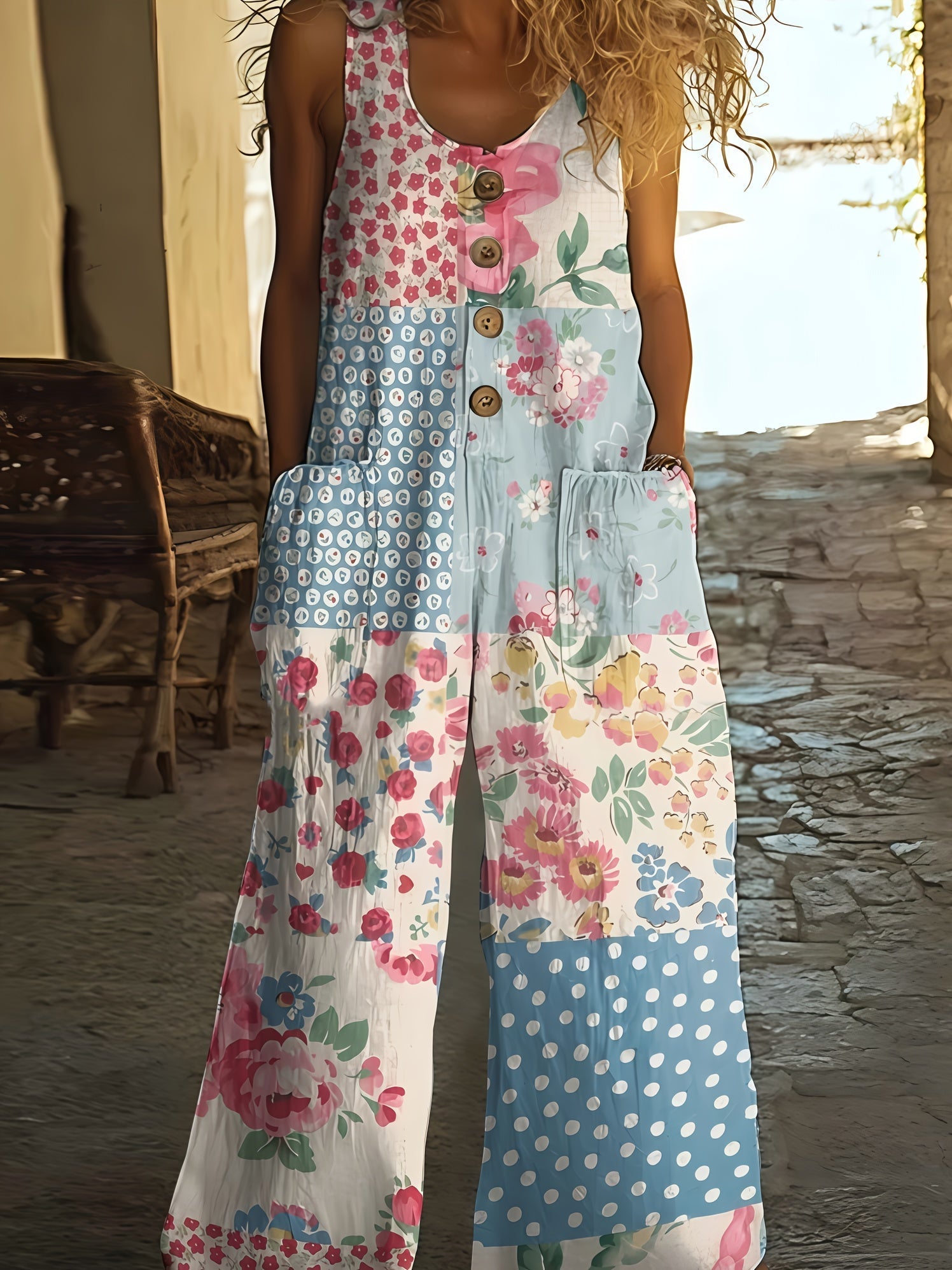 Isolde – Vintage Floral Romper