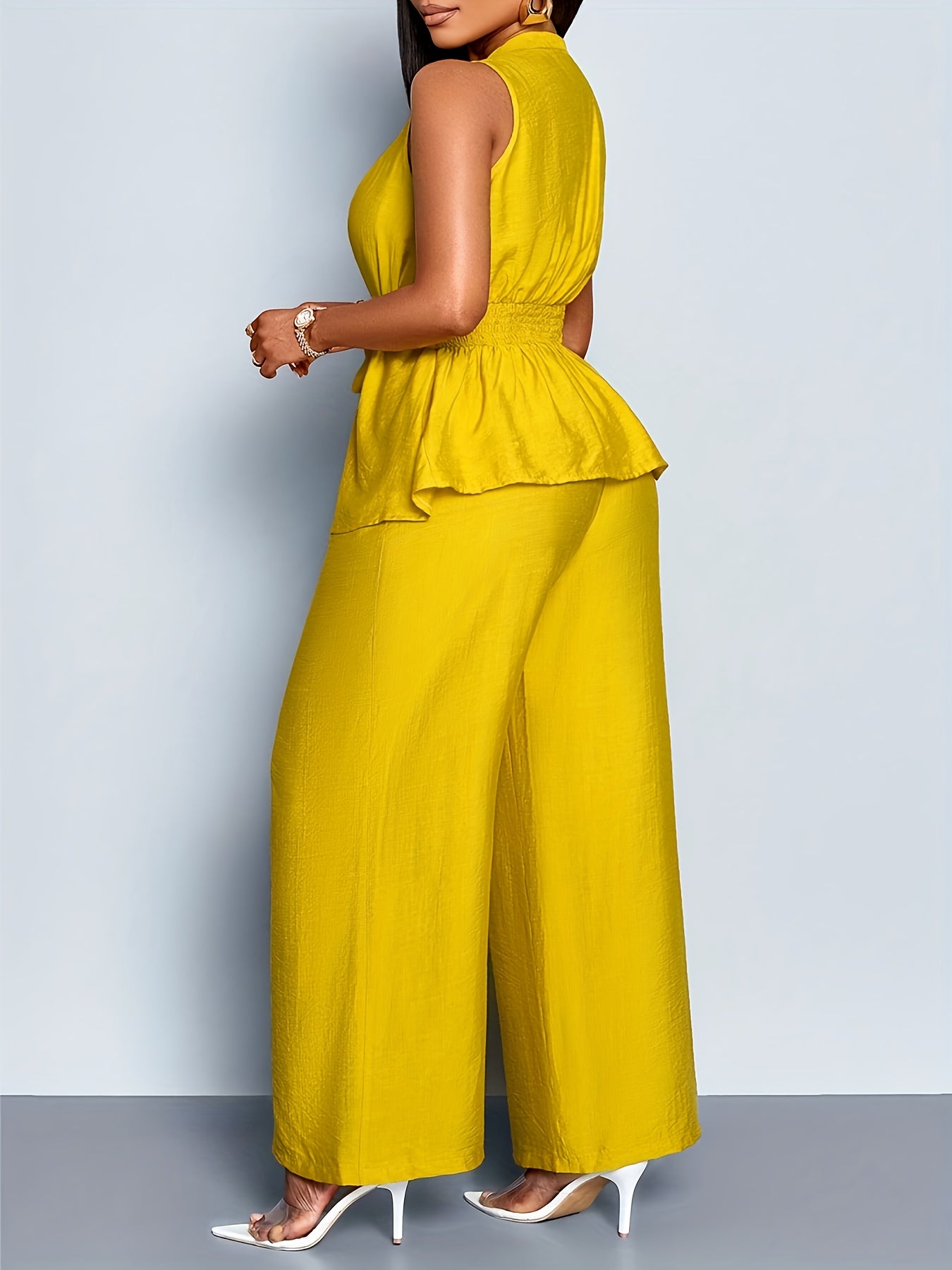 Elysara™ | Sleeveless Top & Wide-Leg Pants Two-Piece Set
