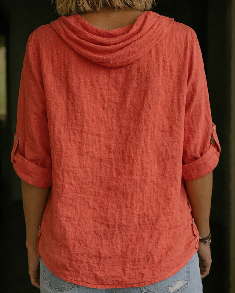 Cavelle™ Folded-Collar Cotton Top