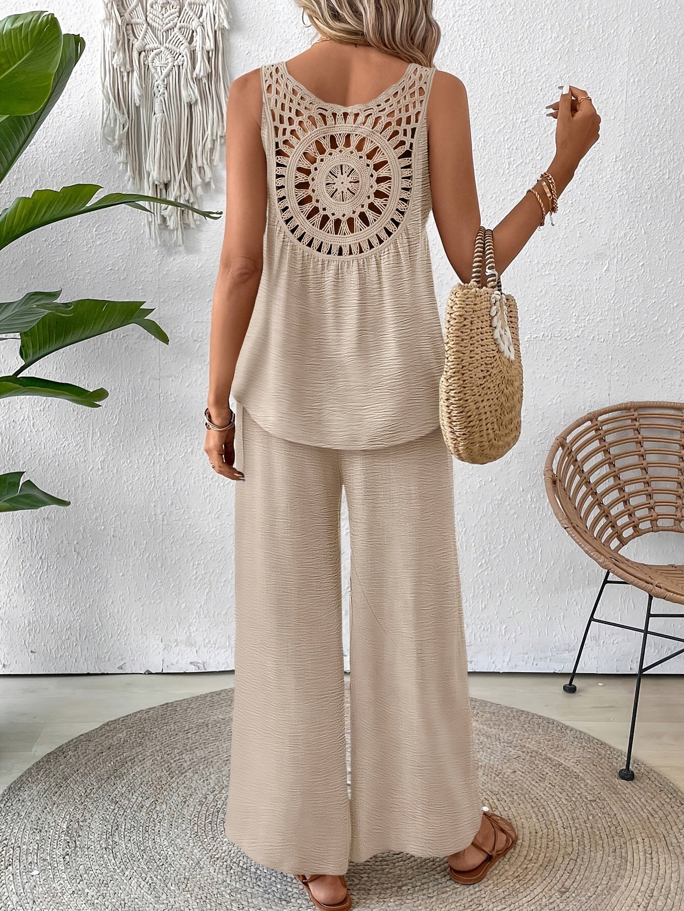 Solivéra™ | Lightweight Sleeveless Top & Wide-Leg Resort Pants Set