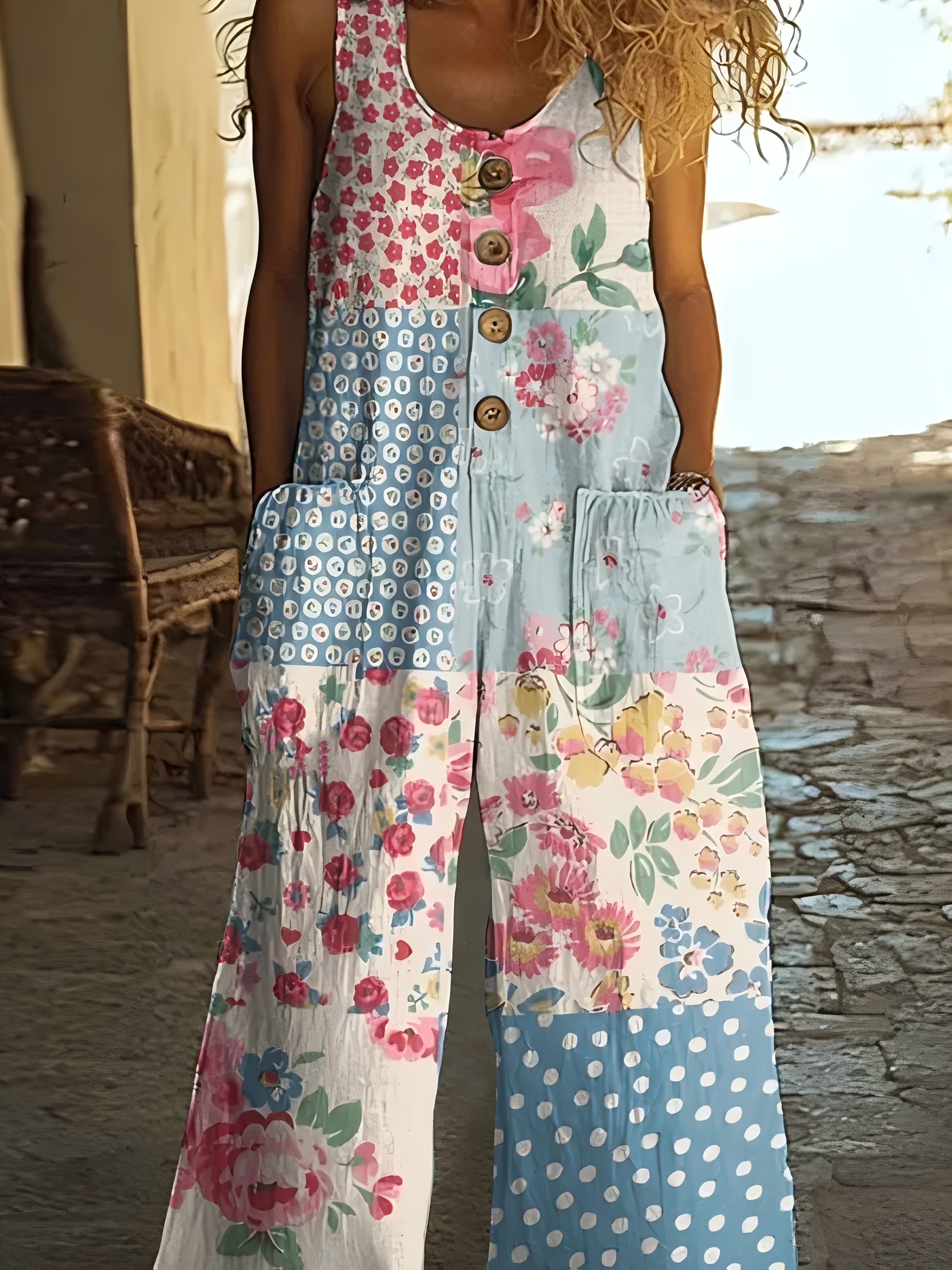 Isolde – Vintage Floral Romper