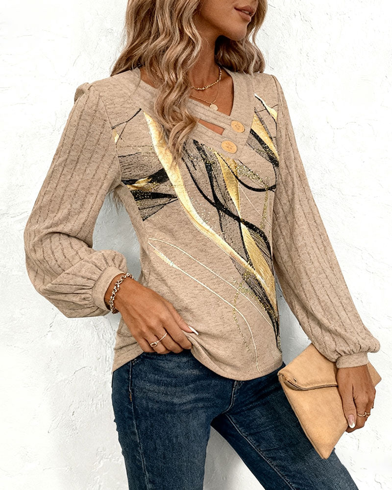 Velmira™ | Striped Lantern Sleeve Top