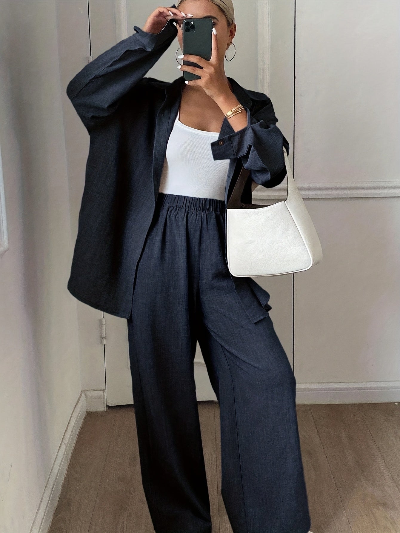 DeniLite™ | Imitated Denim Loose Two-Piece Vacation Set