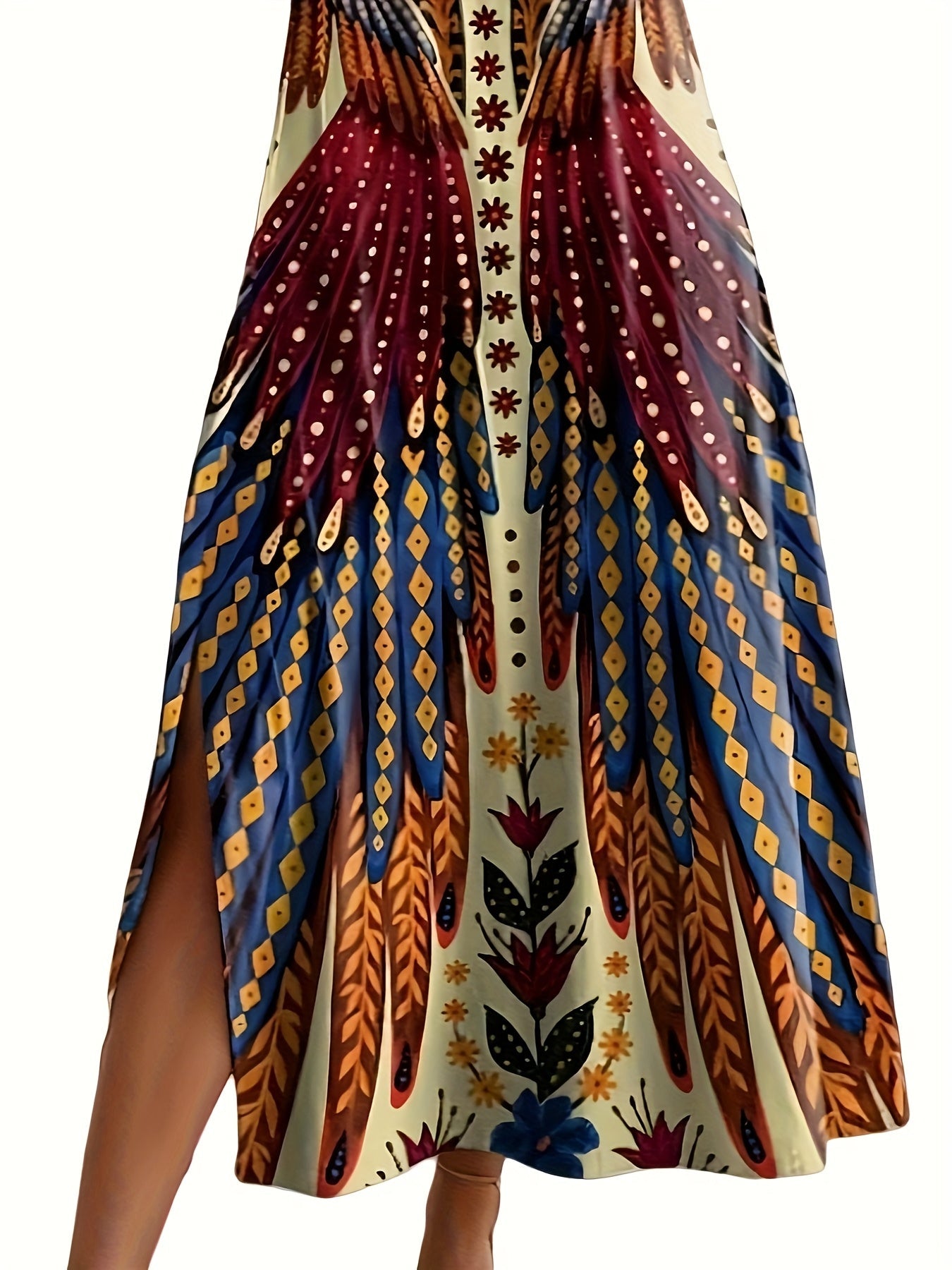 Cylena Printline Slit Dress
