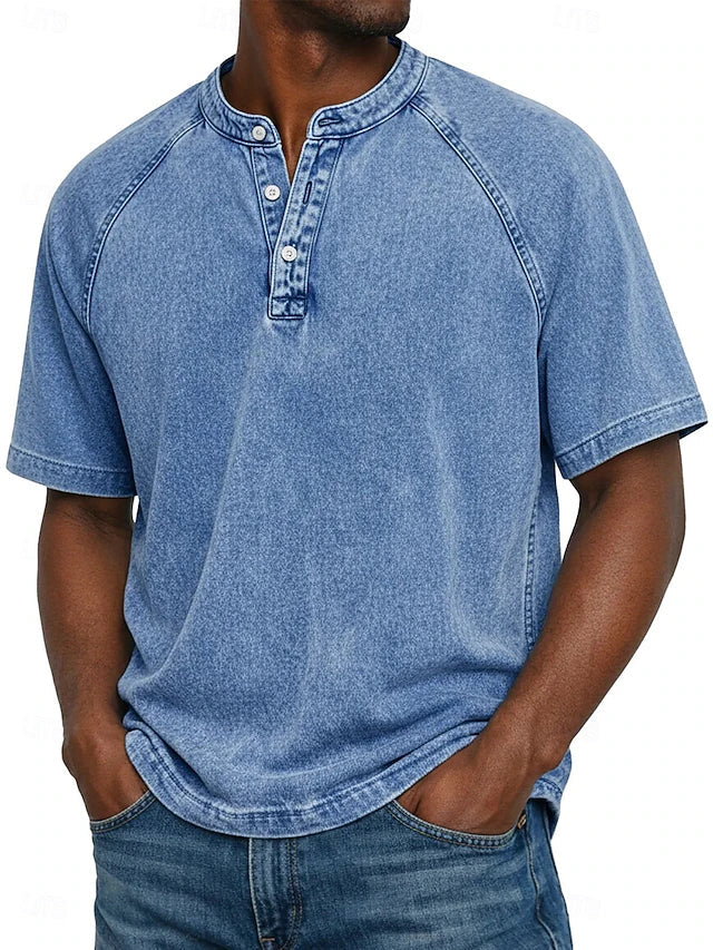 Denaro™ | Vintage Wash Henley Tee