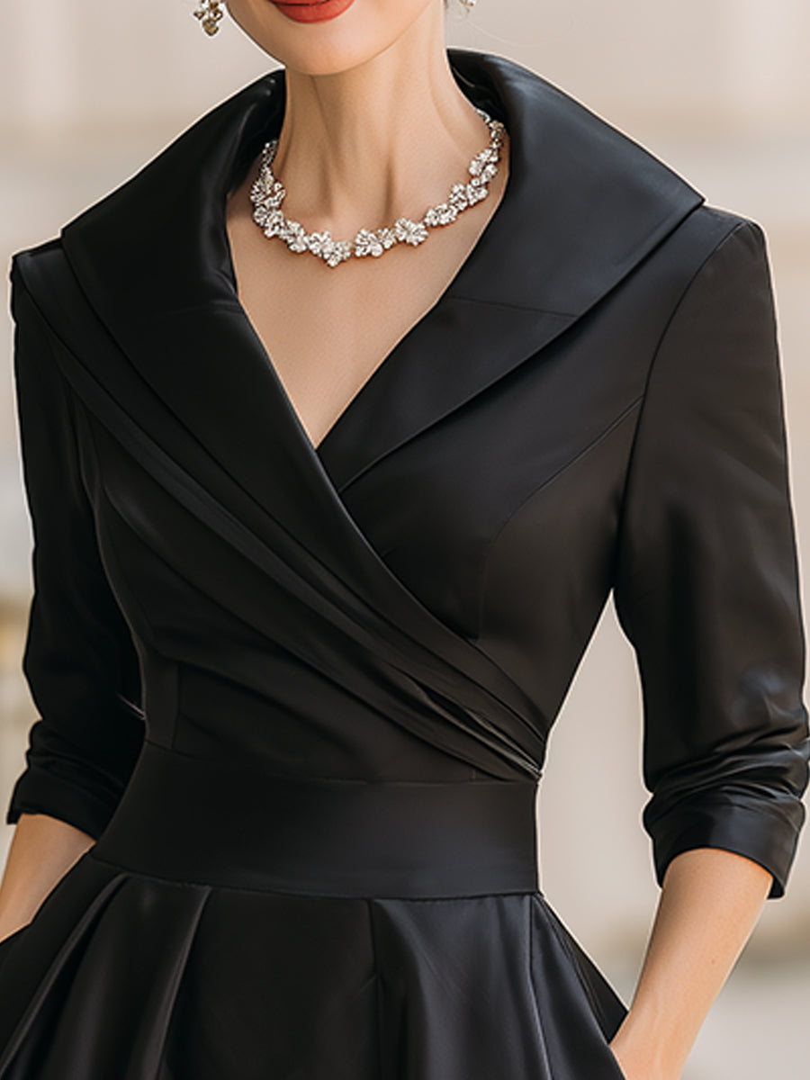 Lina™ | Midi Satin Dress